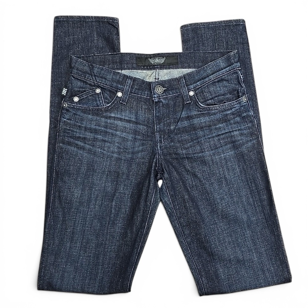 Rock &‎ Republic Berlin Jeans 27 Dark Wash Crown Bling McBling Y2K Glam Stretch